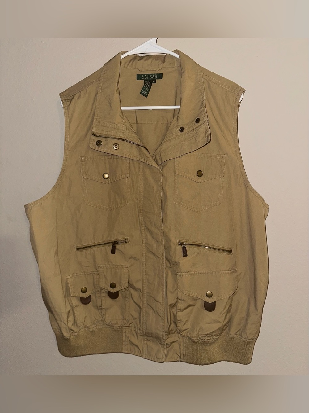 Lauren Ralph Lauren Khaki 7 Pocket Safari ‎ Hunt Fish Vest Women’s Size 2X